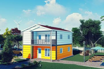 Doppelstöckiges Stahlhaus