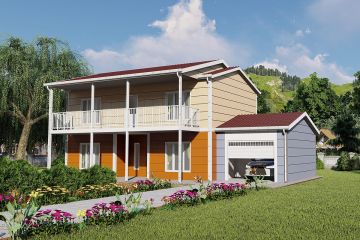 Doppelstöckiges Stahlhaus